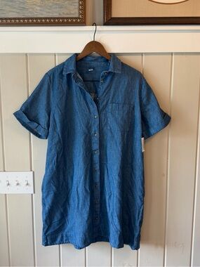 Old Navy Lightweight Denim Shirt Dress, Size L-P